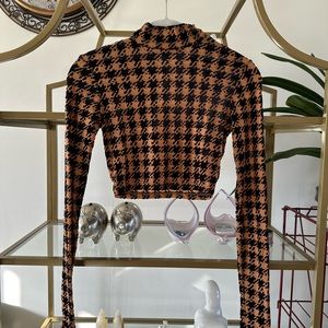 Naked wardrobe houndstooth long sleeve